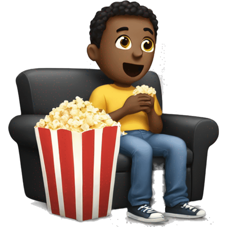 Eating popcorn and watching tv emoji