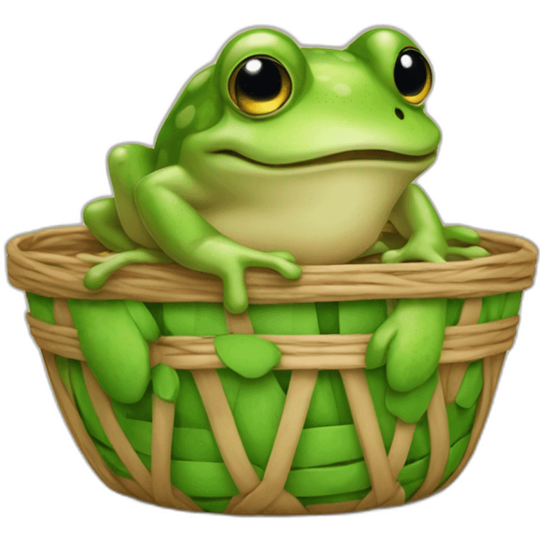 Grenouille sur un panier emoji