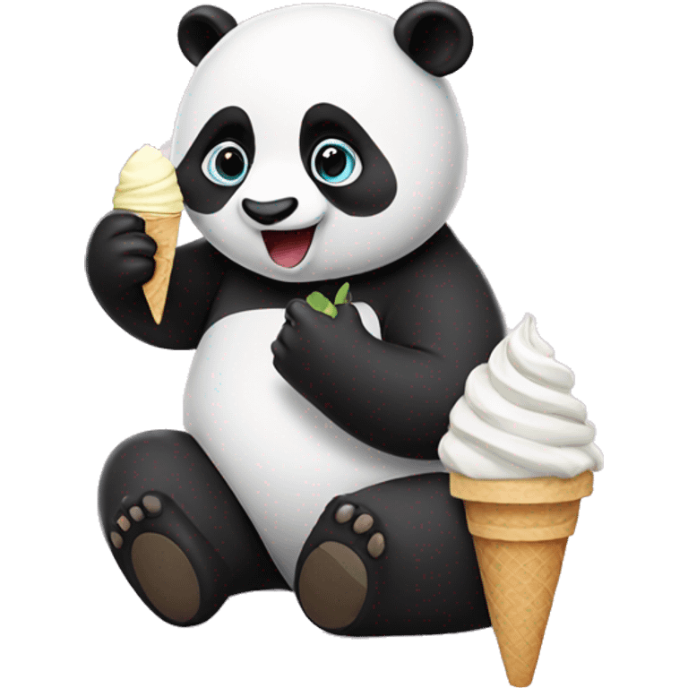 Panda eating ice cream emoji