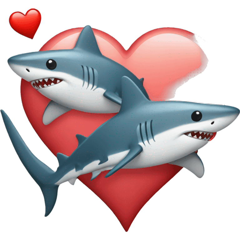 i love you heart with sharks emoji