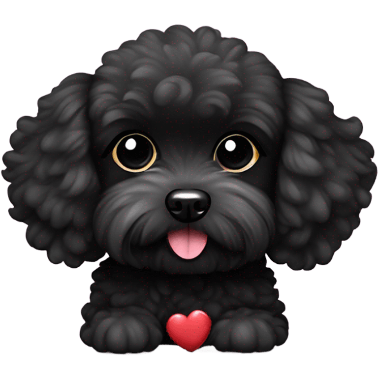 black Maltipoo with heart  emoji