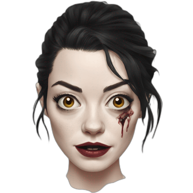 emma stone zombie black hair emoji