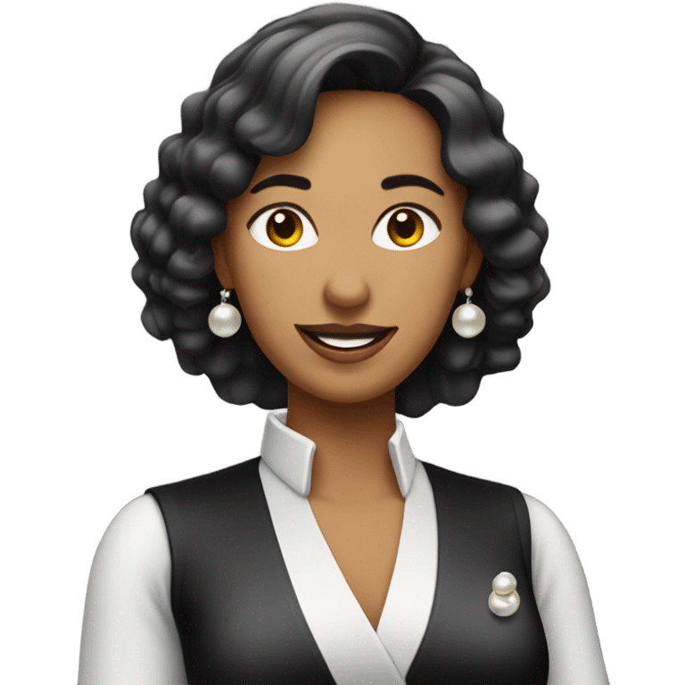 Female bartender wearing pearls emoji