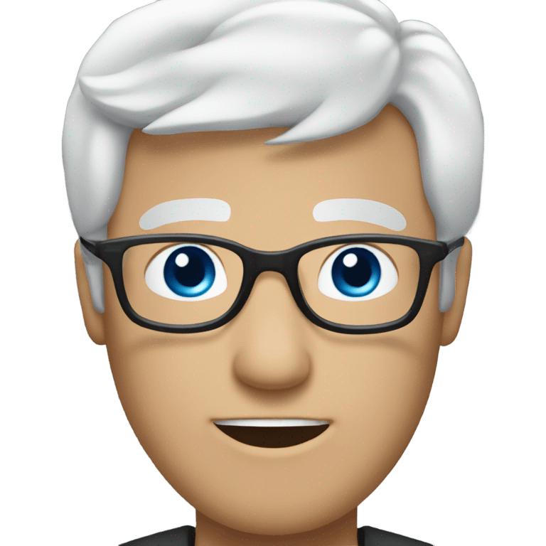 Imagine Marty with glasses, blue eyes and white thin hair emoji