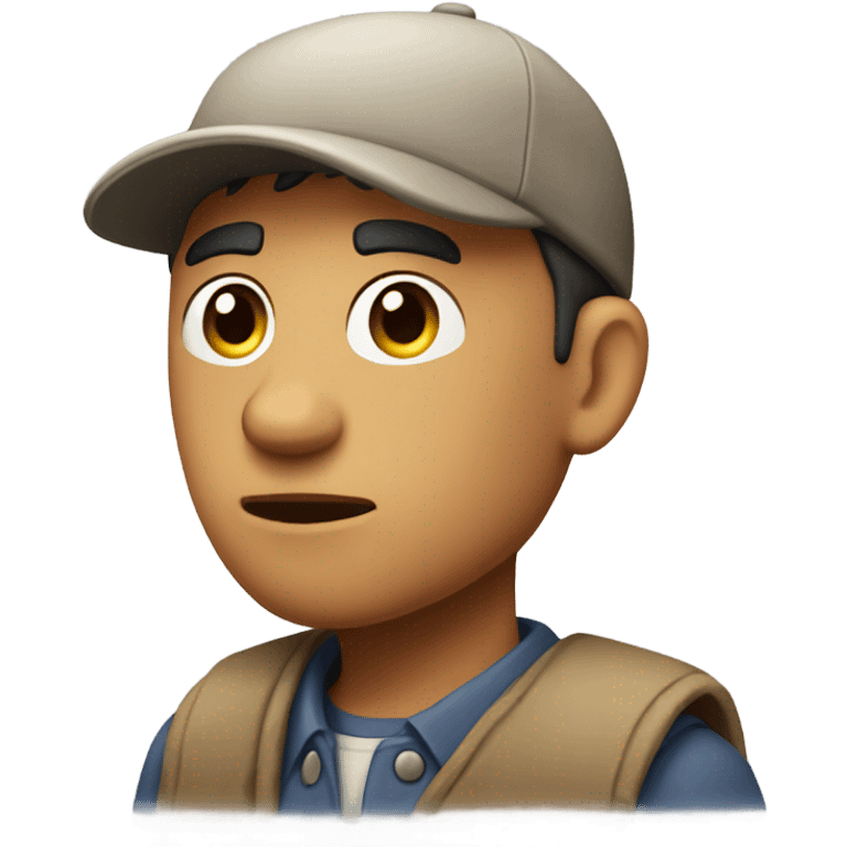 "A neutral-looking villager with plain clothes, a simple cap, and an unremarkable, slightly suspicious expression. They blend into a rural town setting." emoji