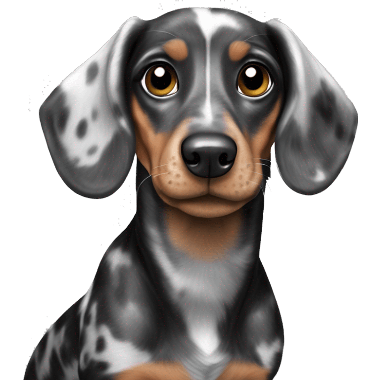 Black and silver merle mini dachshund  emoji