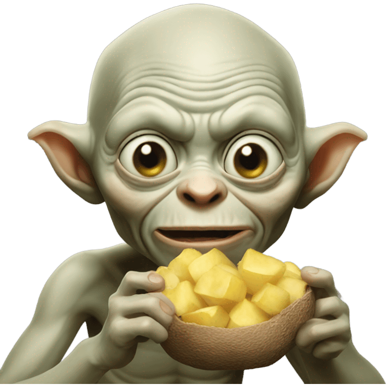 Gollum eating a potato  emoji