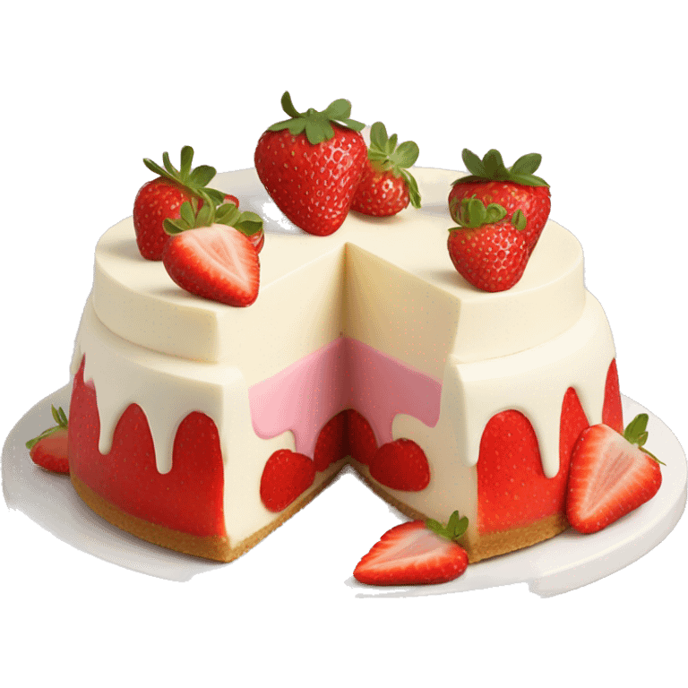 Strawberries and cream cheesecake emoji