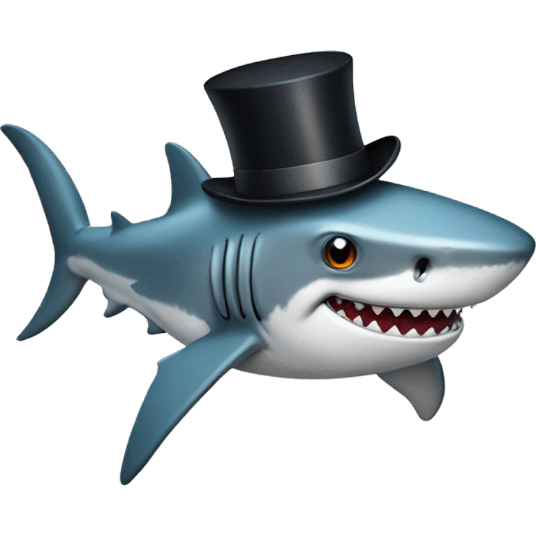 Shark with a top hat emoji