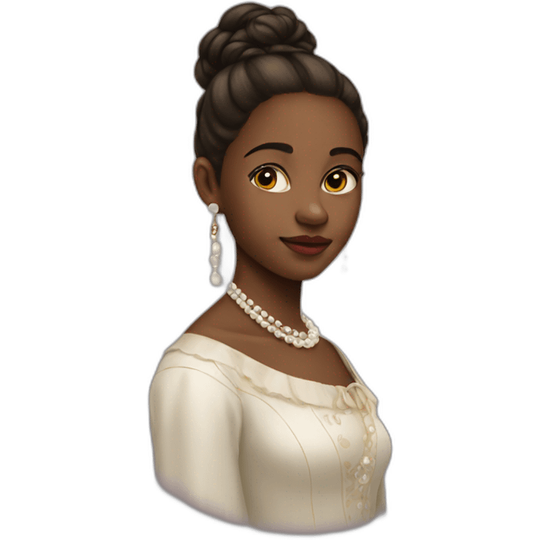 Girl with pearl earrings painting emoji