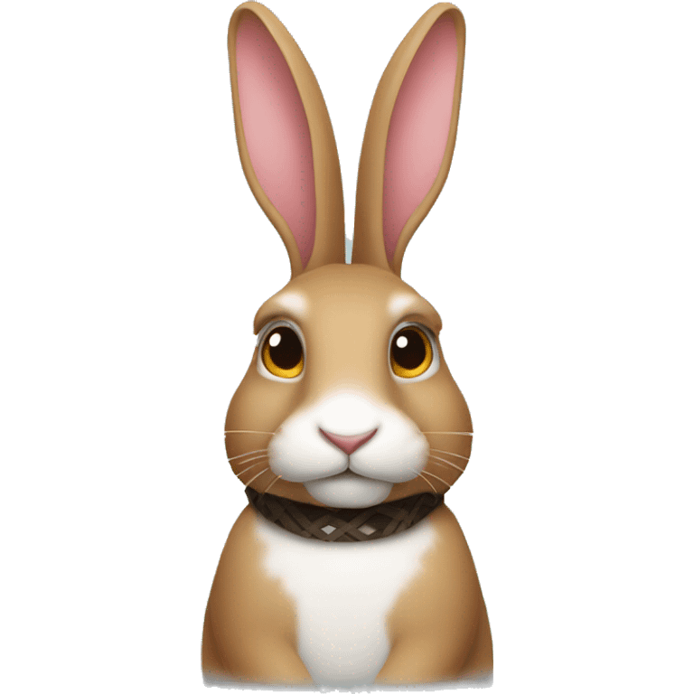 Rabbit with bandes neck emoji