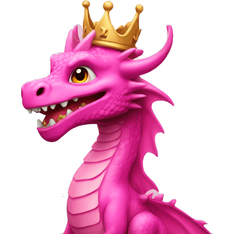 Pink dragon with crown emoji