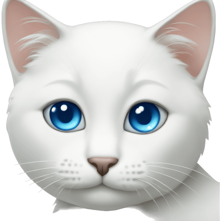 White cat with blue eyes  emoji