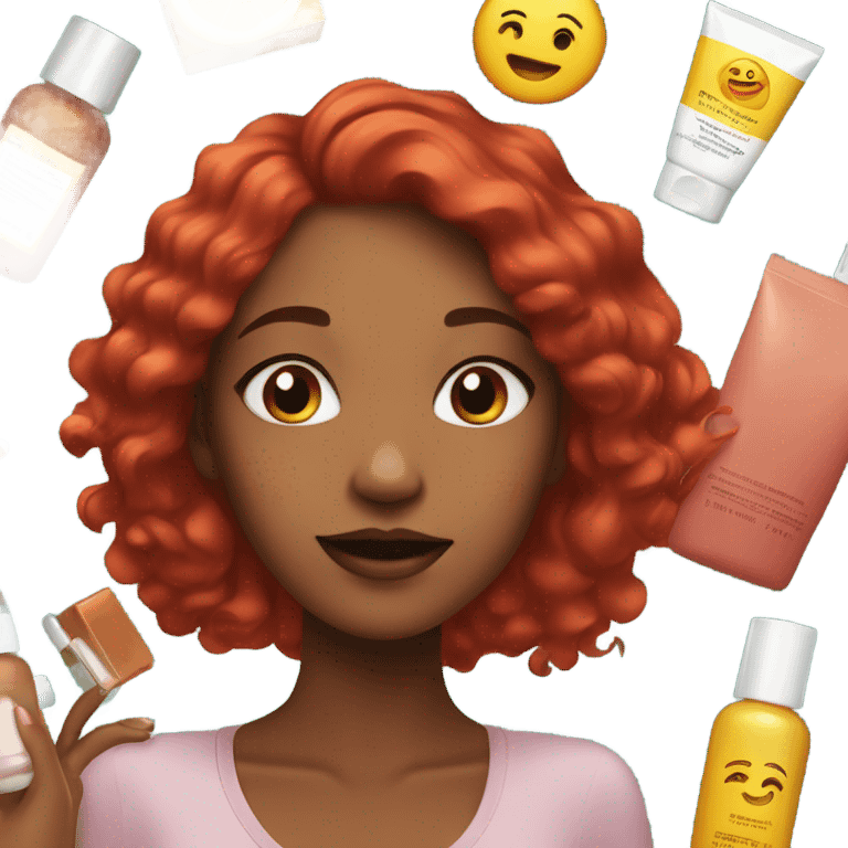 Red hair skin care girl emoji