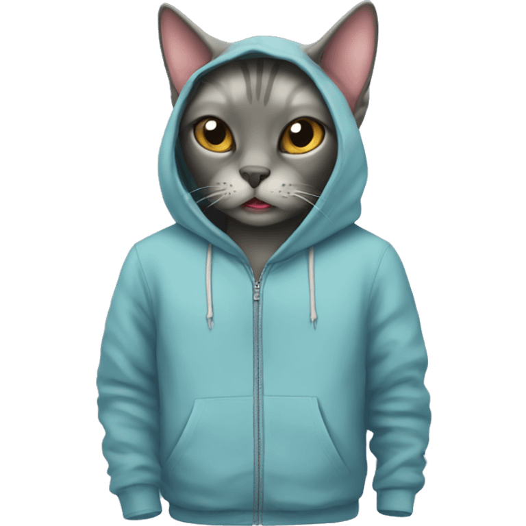 cat with shark hoodie emoji