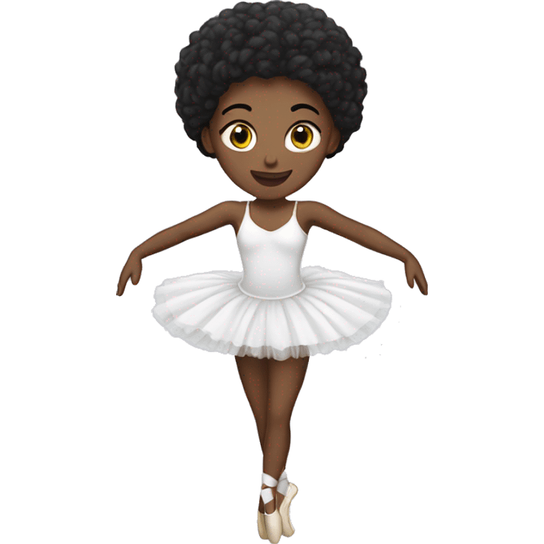 black ballerina wearing a white tutu emoji