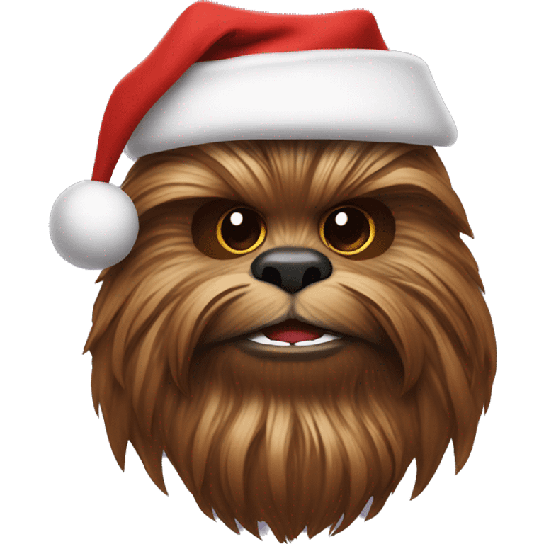 chewbacca with a santa claus hat emoji