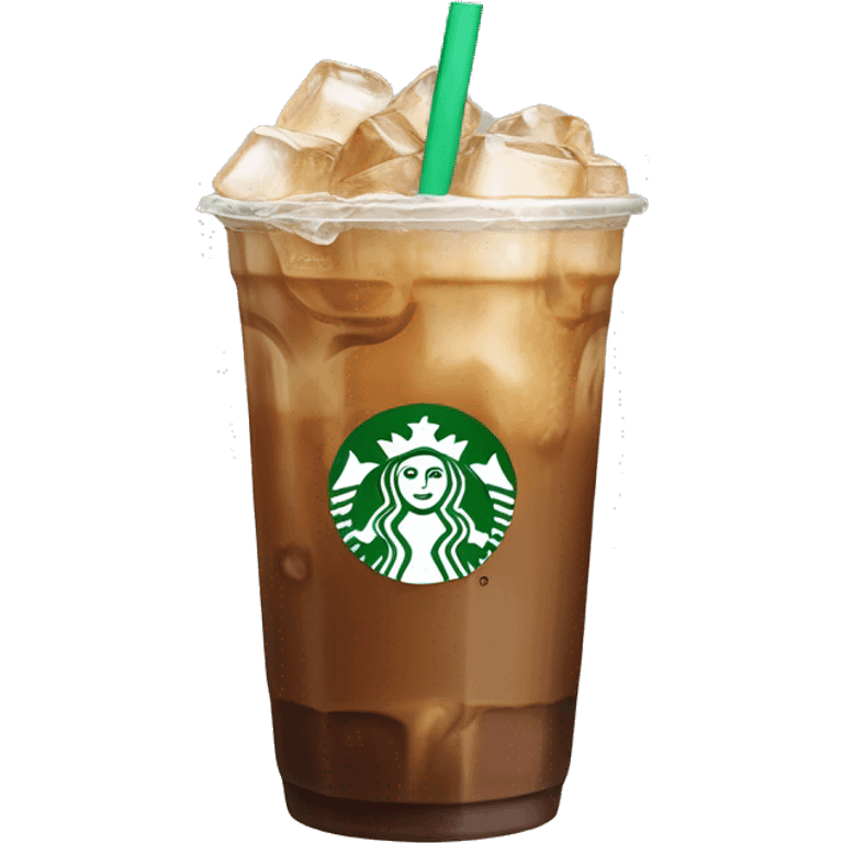 Starbuck ice coffee with ice cubes emoji