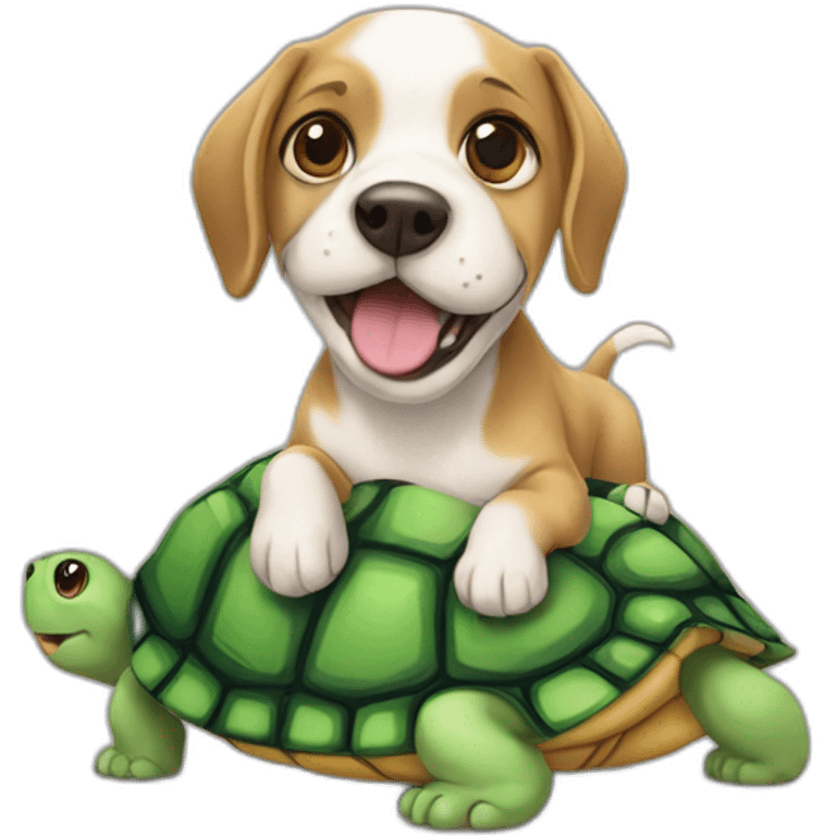 Chien avec tortue emoji