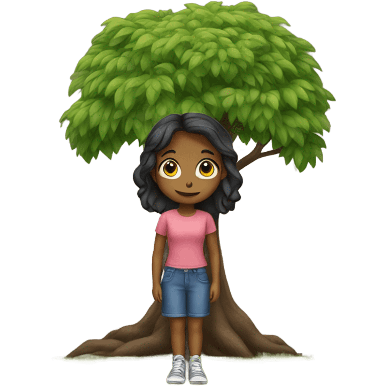 girl with tree emoji