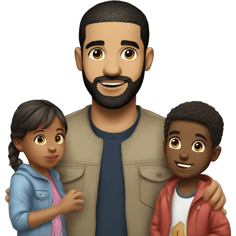 Drake with kids emoji