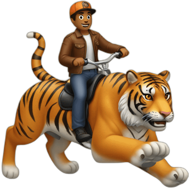 Charles do Bronx riding a Tiger  emoji