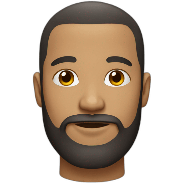 Man with beard mixed race high hairline emoji