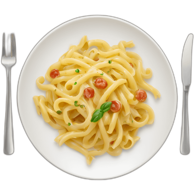 pasta carbonara in plate emoji