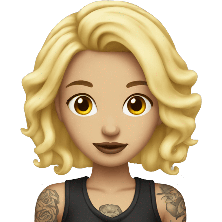 blonde girl tattooed emoji