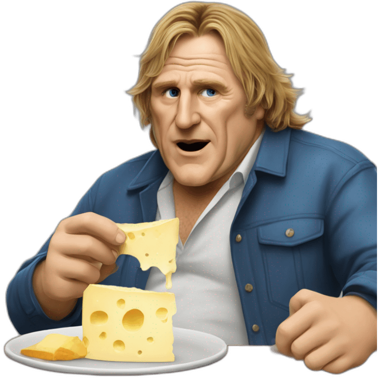 Depardieu qui mange un camembert emoji