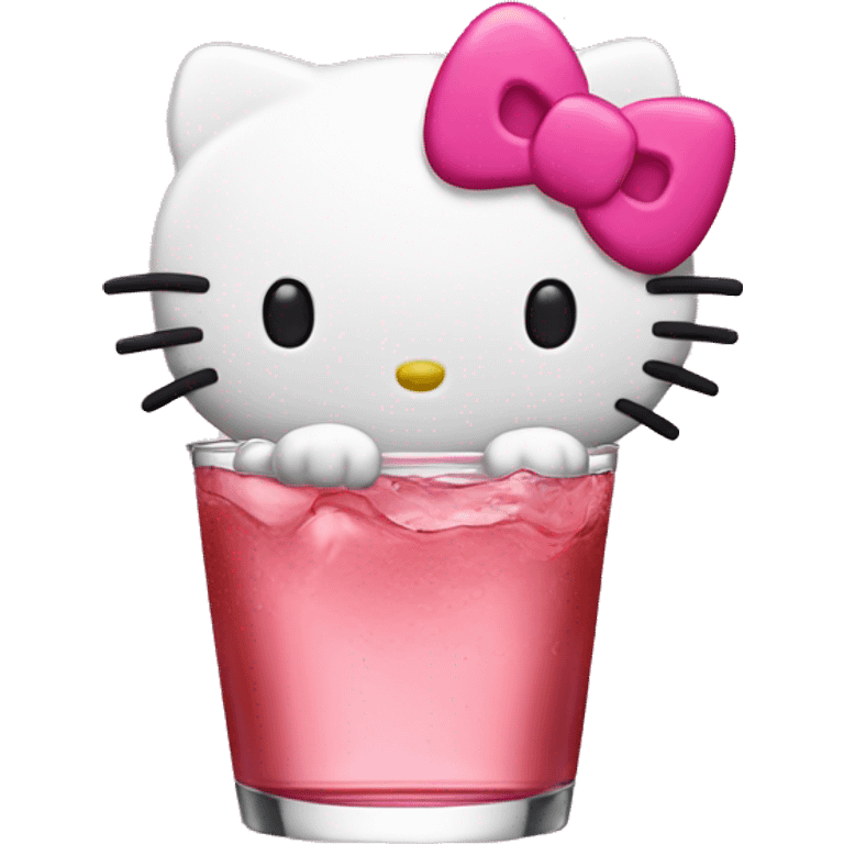 Hello kitty drinking emoji