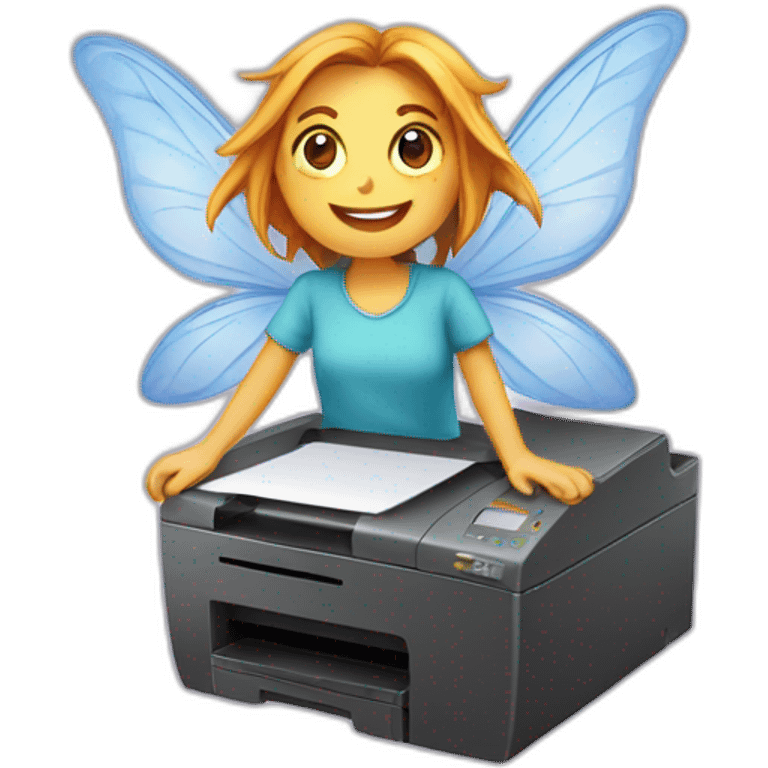 fairy on printer emoji