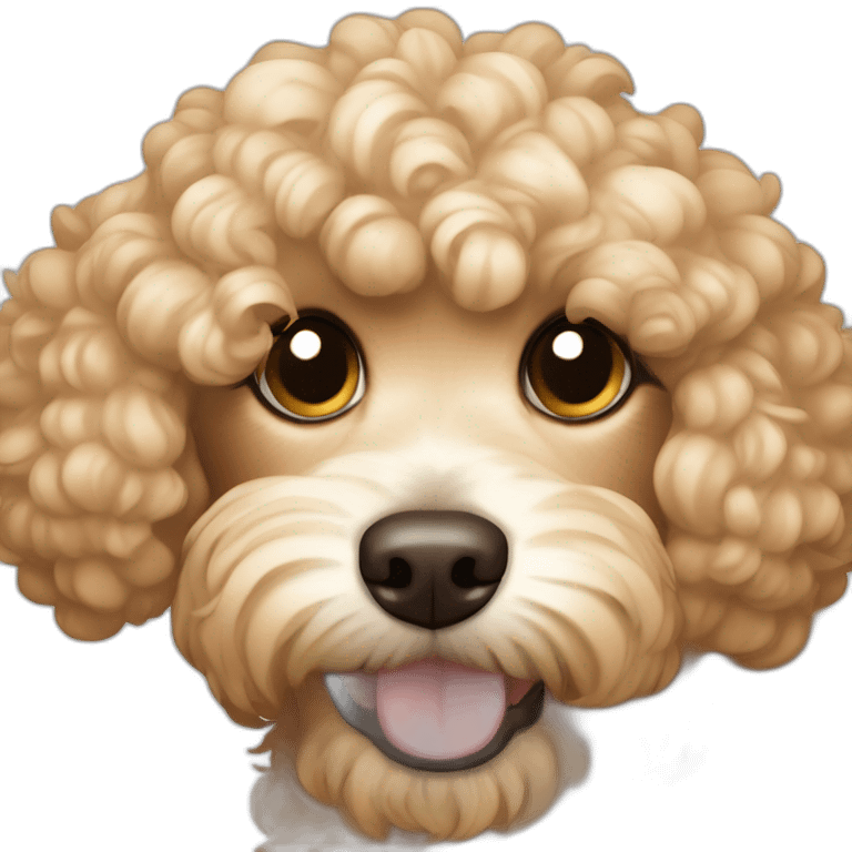 Curly Fur, Light blonde, Light Brown ears, Cavapoo adult emoji