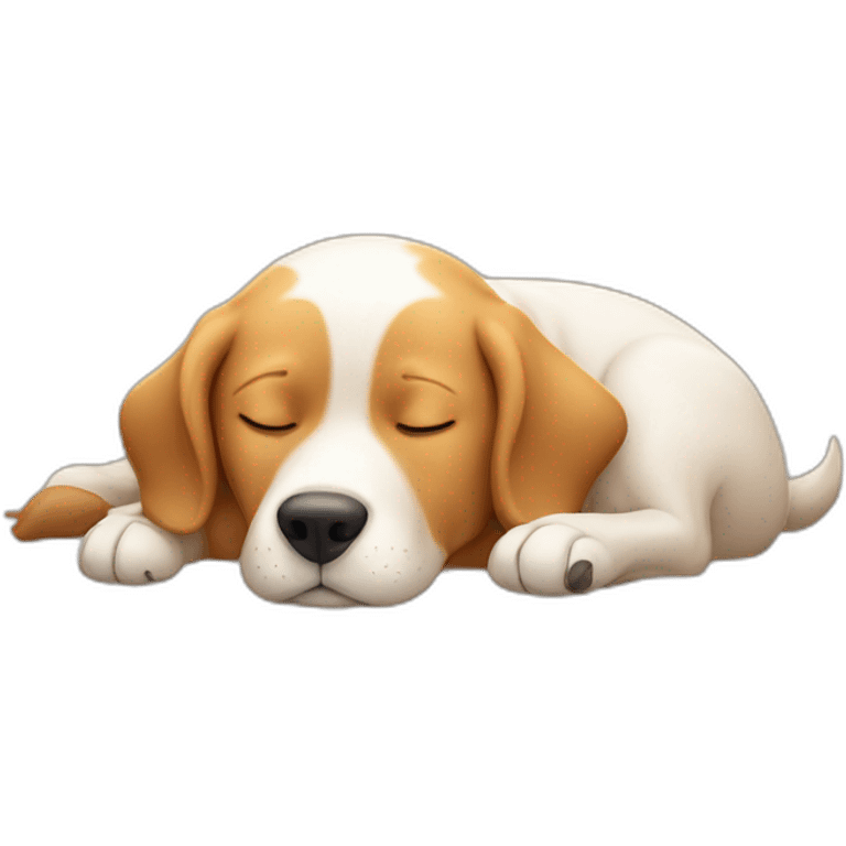 dog sleeping funny with dream emoji