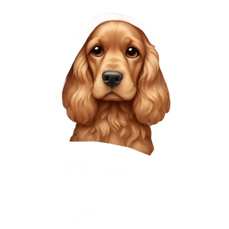 golden Cocker spaniel in a pink blanket emoji