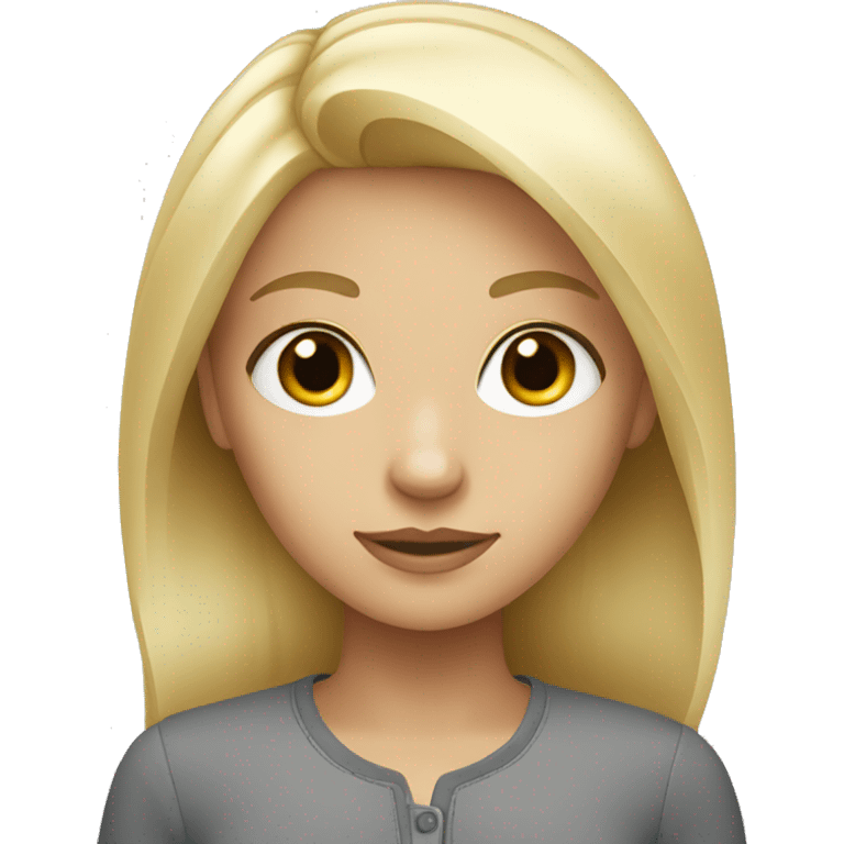 Blonde girl with grey eyes  emoji