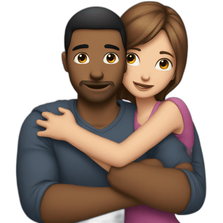 guy is hugging a girl emoji