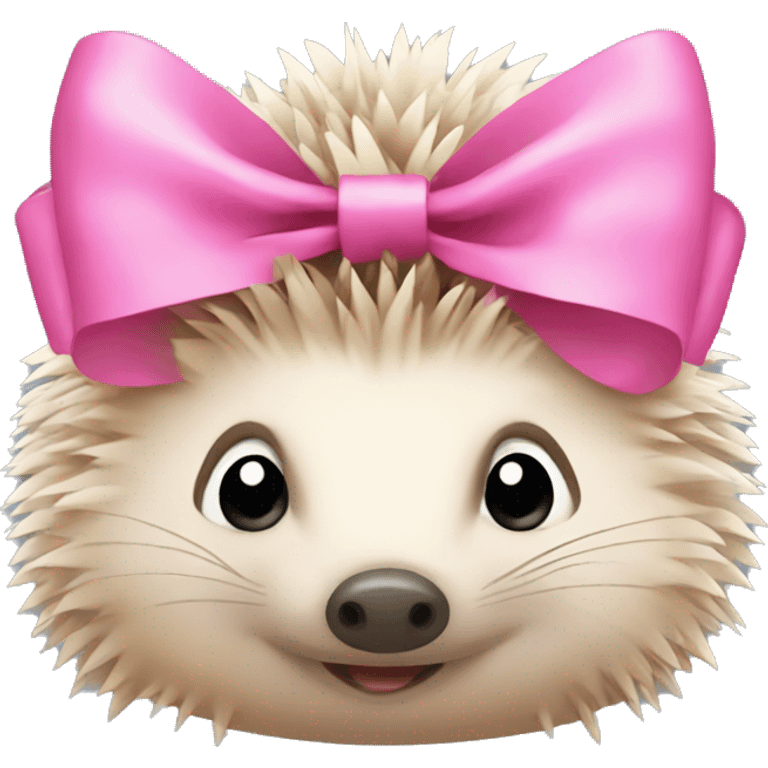 hedgehog with a pink bow emoji