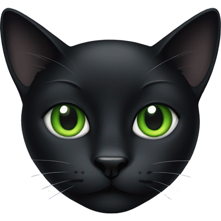 Black cat with green eyes emoji