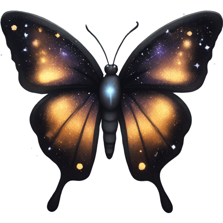 sparkly starry black galaxy butterfly emoji