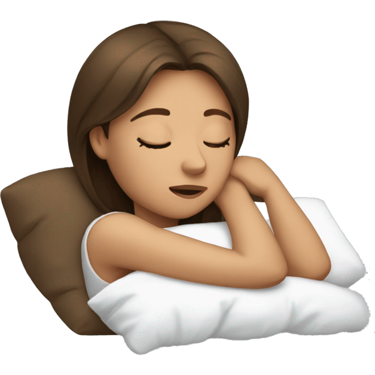 Brown haired girl who is sleeping  emoji