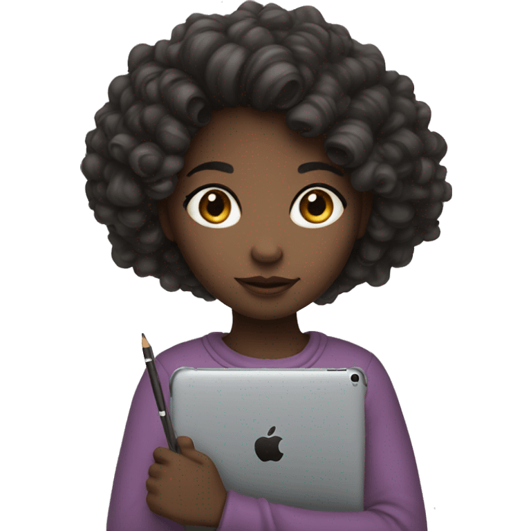 girl with iPad and Apple Pencil emoji