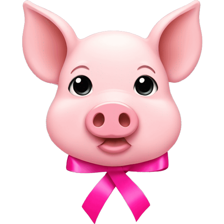 Pig and pink ribbon emoji