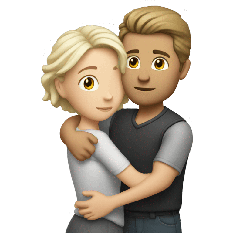 White etero couple hugging emoji