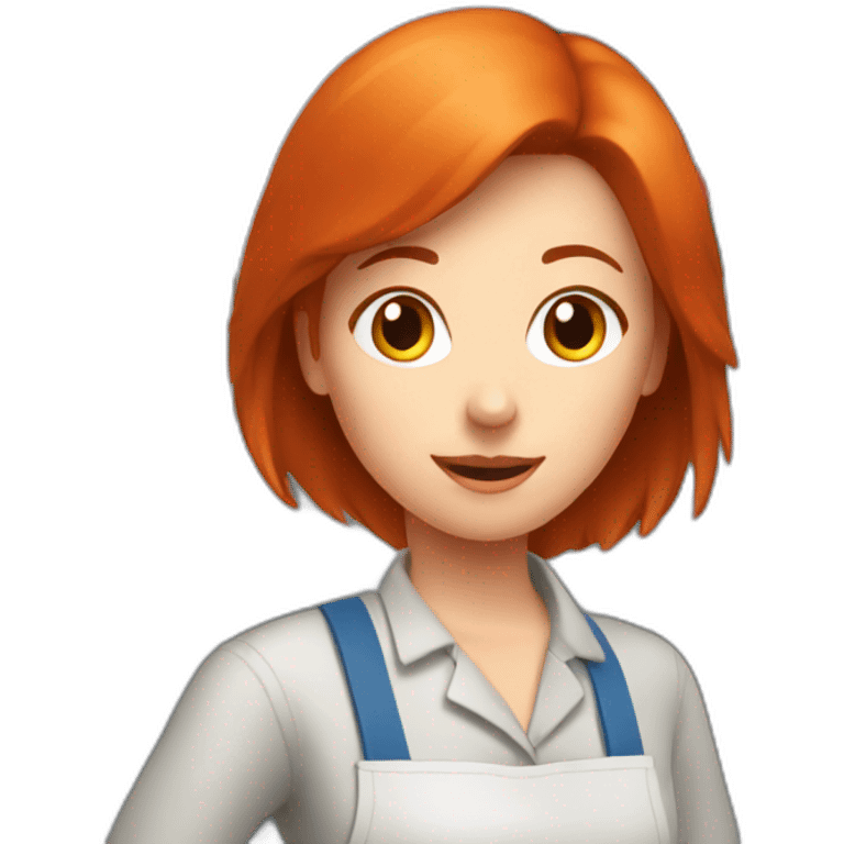 red head woman working on a boiler control emoji