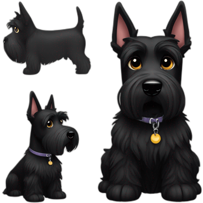 Seat Scottish terrier black dog eyes black emoji