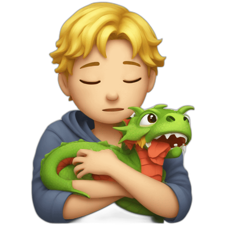 Sleepy child with dragon emoji