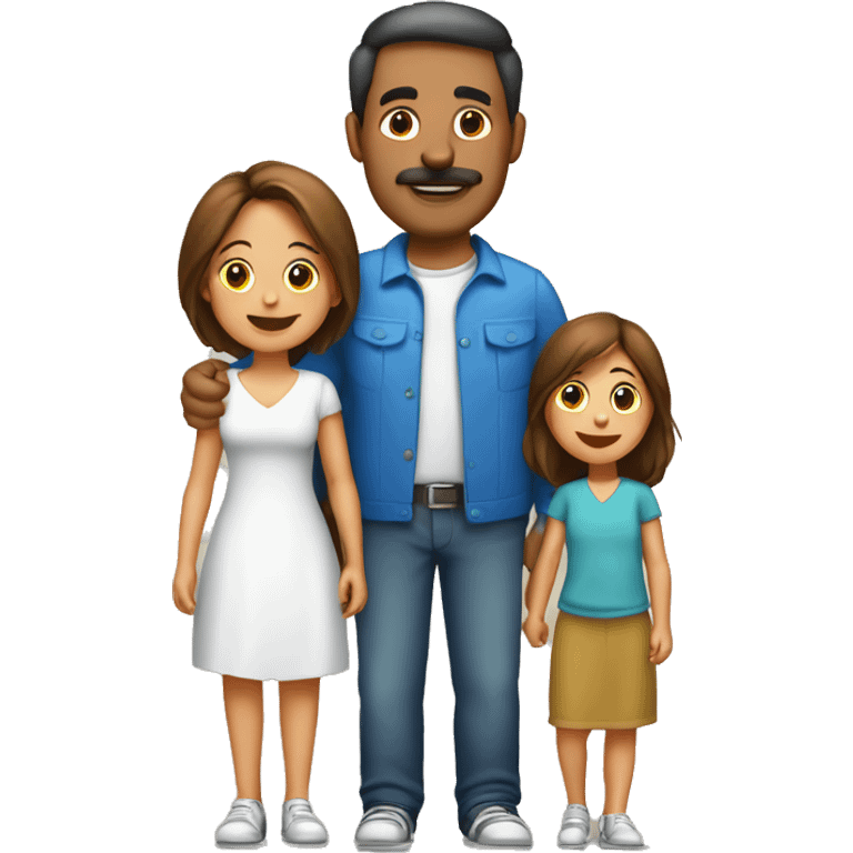 Familia de 5 personas papá mamá 2 hijos 1 hija emoji