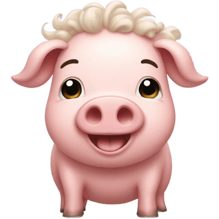 pig with curly hair emoji