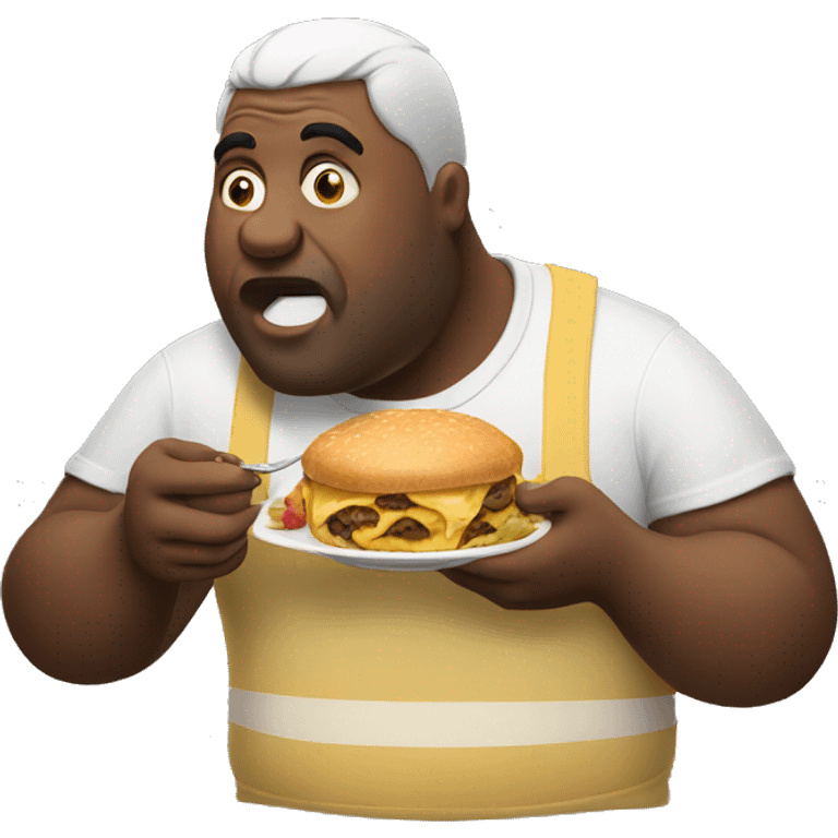 big man eating emoji